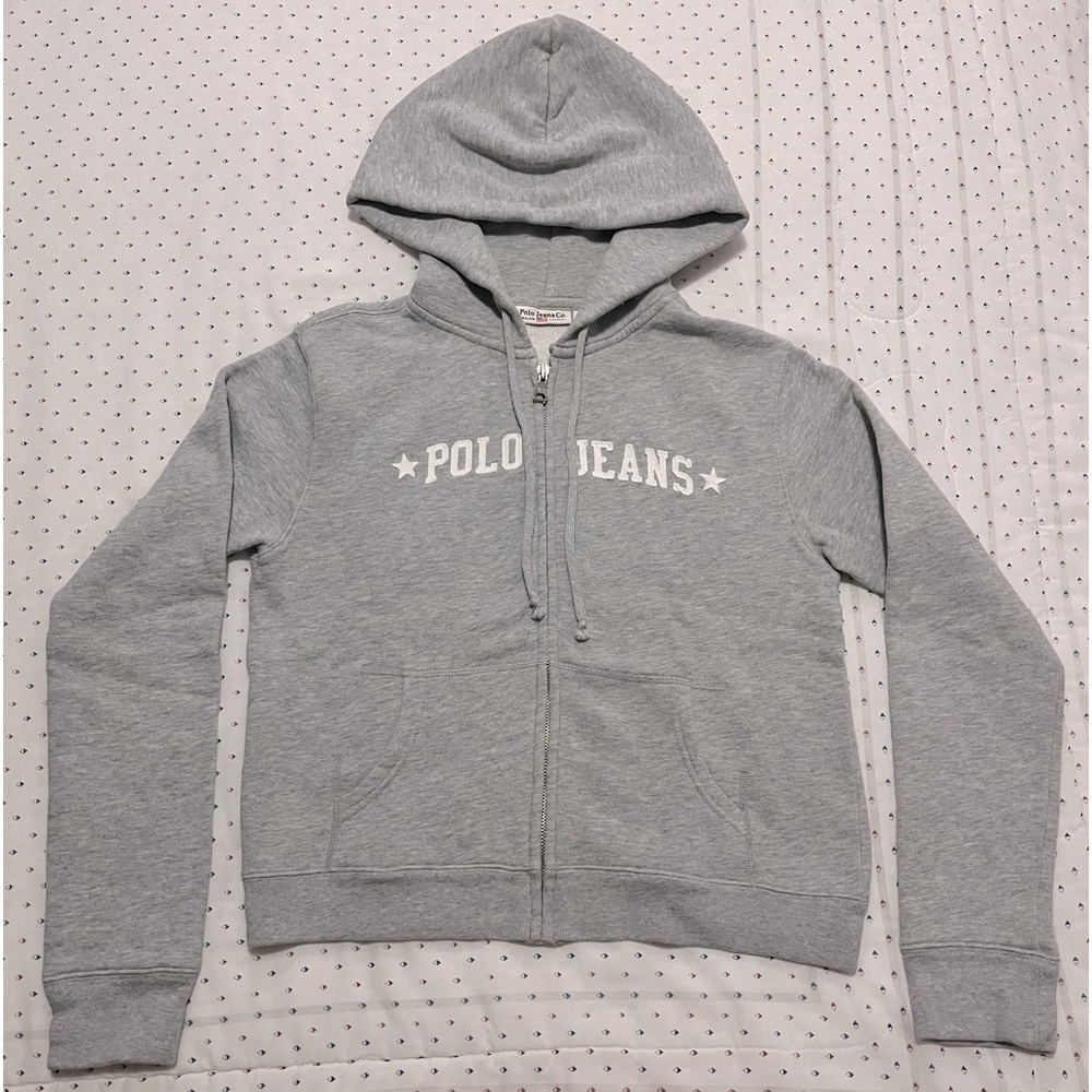 Vintage Y2K Polo Jeans by Ralph Lauren Full
Zip Up Hoodie - Gray
